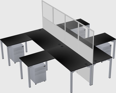 Shared l-shape cubicle