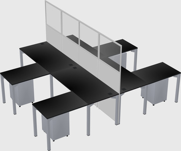 Shared l-shape cubicle