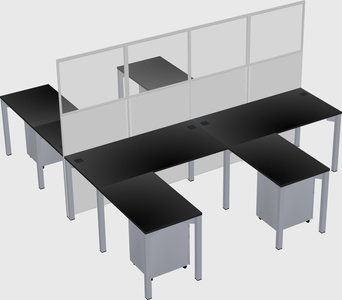 Shared l-shape cubicle