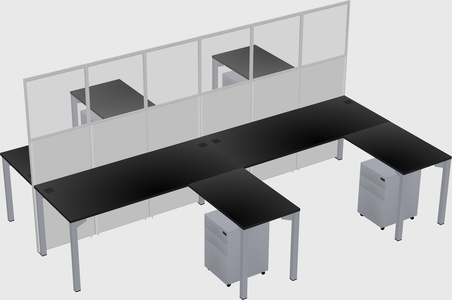 Shared l-shape cubicle
