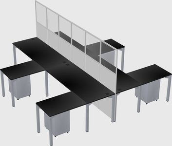 Shared l-shape cubicle