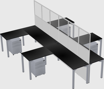 Shared l-shape cubicle