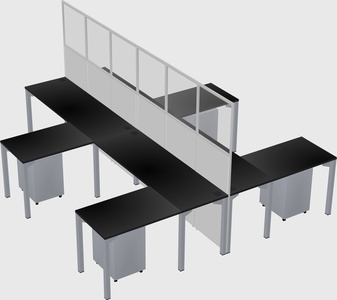 Shared l-shape cubicle