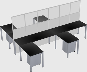 Shared l-shape cubicle
