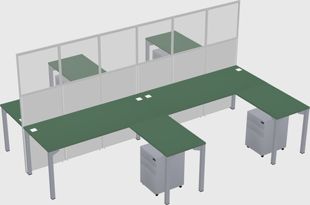 Shared l-shape cubicle