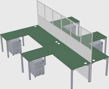 Shared l-shape cubicle