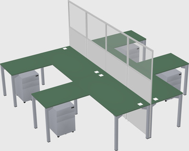 Shared l-shape cubicle