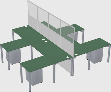 Shared l-shape cubicle