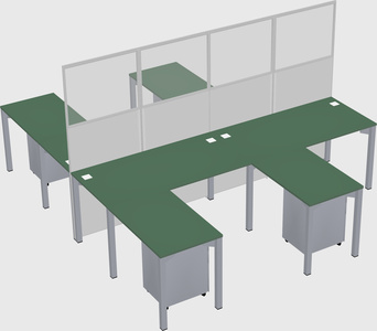 Shared l-shape cubicle