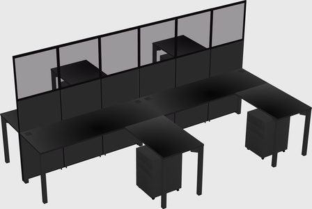 Shared l-shape cubicle