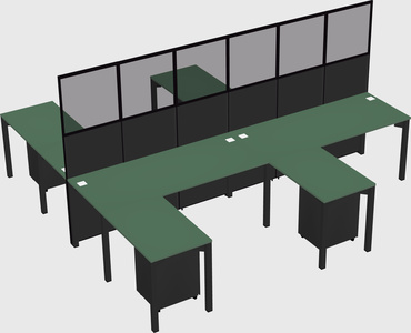 Shared l-shape cubicle