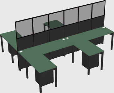 Shared l-shape cubicle