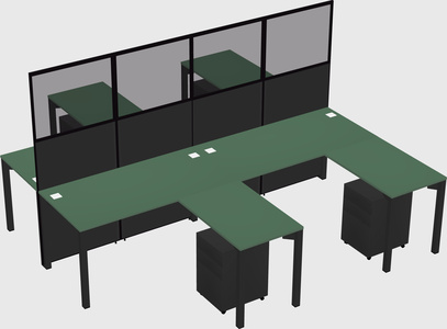 Shared l-shape cubicle