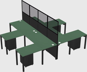 Shared l-shape cubicle