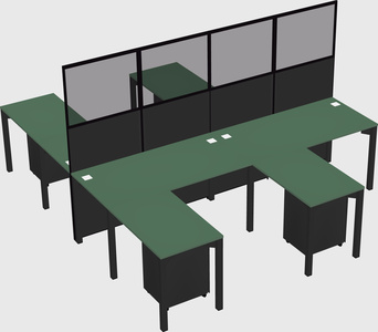 Shared l-shape cubicle
