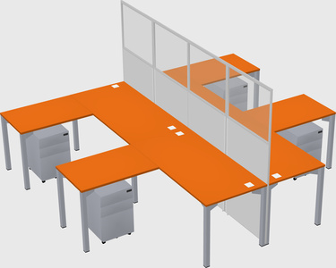 Shared l-shape cubicle