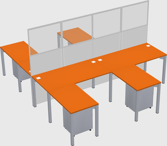 Shared l-shape cubicle