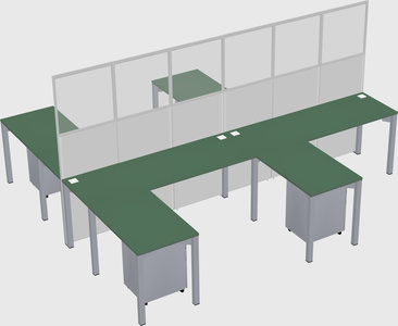 Shared l-shape cubicle