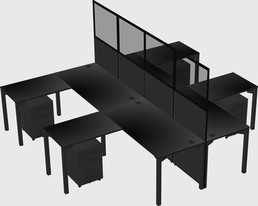 Shared l-shape cubicle
