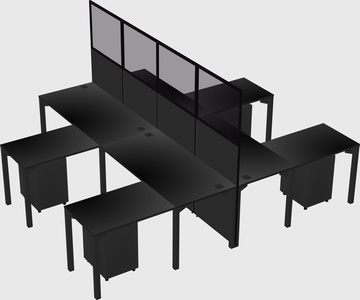 Shared l-shape cubicle