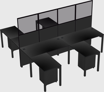 Shared l-shape cubicle