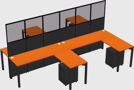 Shared l-shape cubicle