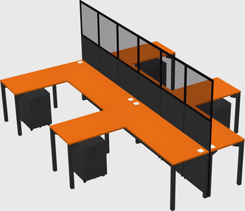 Shared l-shape cubicle