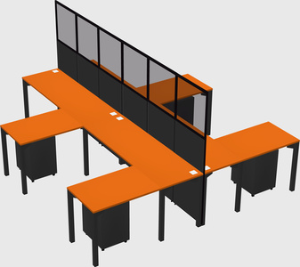 Shared l-shape cubicle