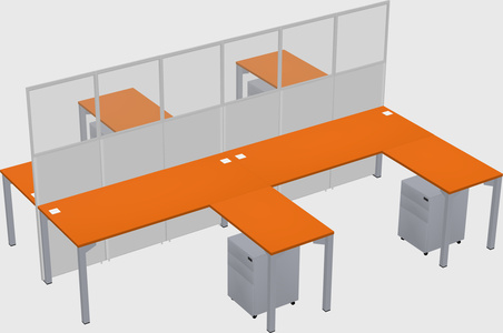 Shared l-shape cubicle