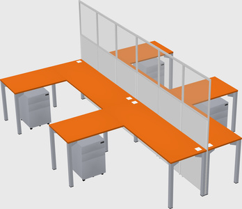 Shared l-shape cubicle
