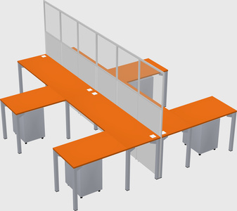 Shared l-shape cubicle