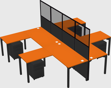 Shared l-shape cubicle