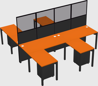 Shared l-shape cubicle