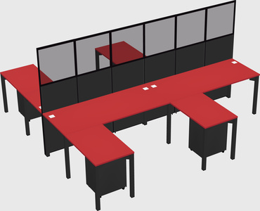 Shared l-shape cubicle