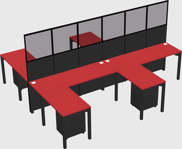 Shared l-shape cubicle