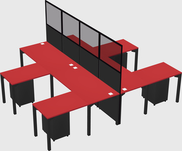 Shared l-shape cubicle