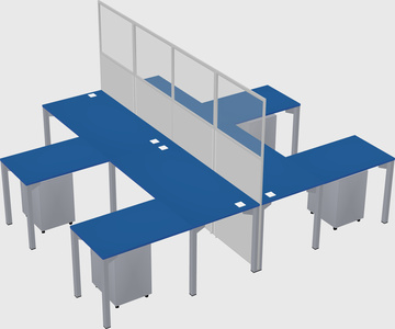 Shared l-shape cubicle