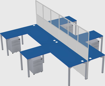Shared l-shape cubicle