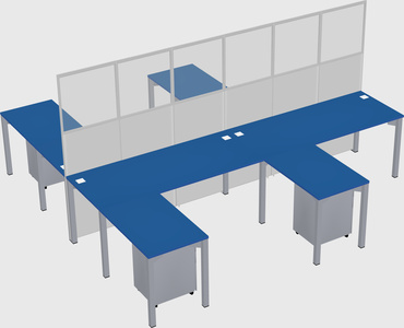 Shared l-shape cubicle