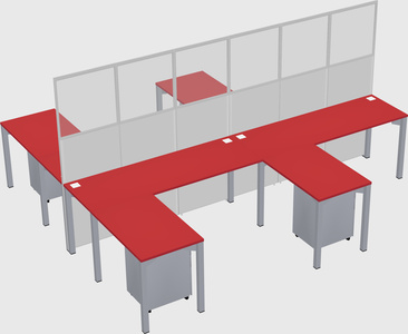 Shared l-shape cubicle
