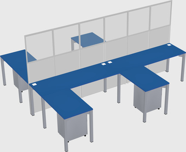 Shared l-shape cubicle