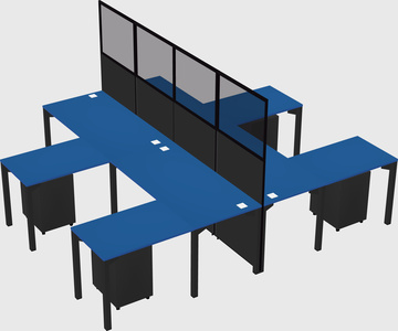 Shared l-shape cubicle