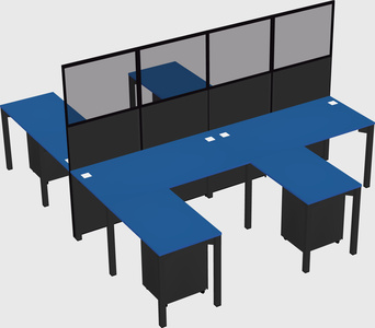 Shared l-shape cubicle