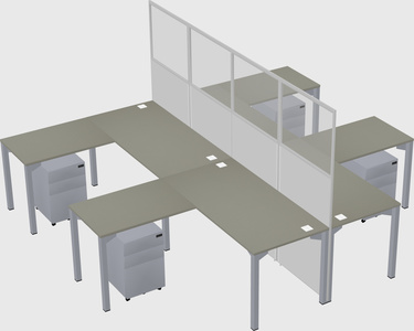 Shared l-shape cubicle