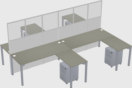 Shared l-shape cubicle