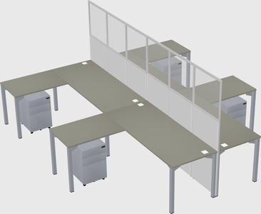 Shared l-shape cubicle