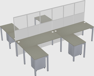 Shared l-shape cubicle
