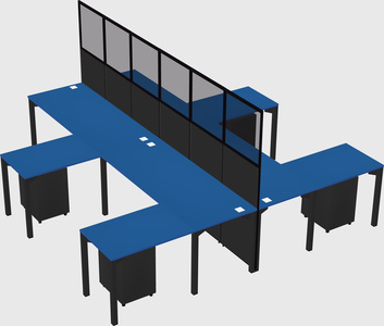 Shared l-shape cubicle
