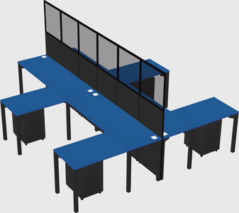 Shared l-shape cubicle