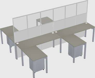Shared l-shape cubicle